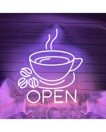 Customize Coffee Open Neon Sign