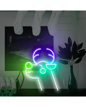 Christmas Moose Neon Sign