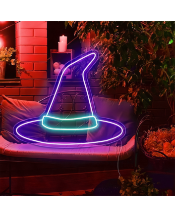 Halloween Decor Hat Neon Sign