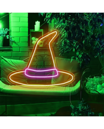 Halloween Decor Hat Neon Sign