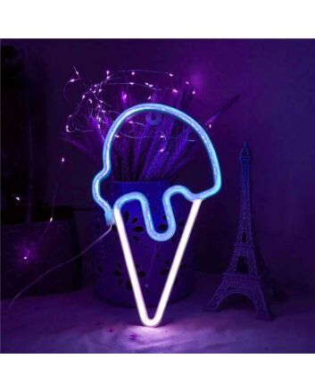 Joyful Ice Cream Scoop Cone Summer Neon Sign