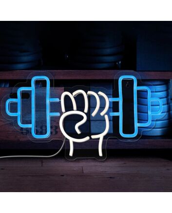Gym Hand Holding Dumbbell Style 1 Neon Sign