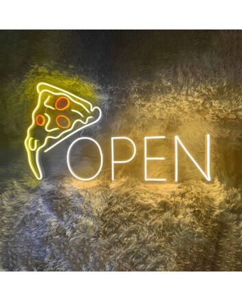 Customize Pizza Open Neon Sign