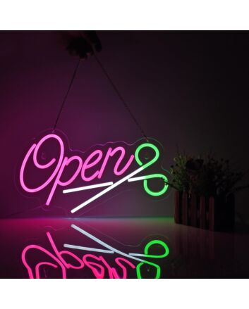 Customize Barbershop Haircut Open Neon Sign
