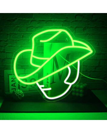 Hat Wearing Face Neon Sign