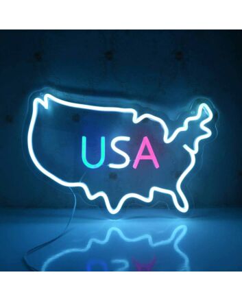 USA Map Neon Sign