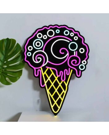 Oversized Summer Ice Cream  Black Backsplash Neon