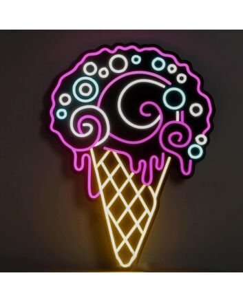 Oversized Summer Ice Cream  Black Backsplash Neon
