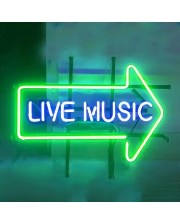 LIVE MUSIC Energetic Iron Frame Neon Sign