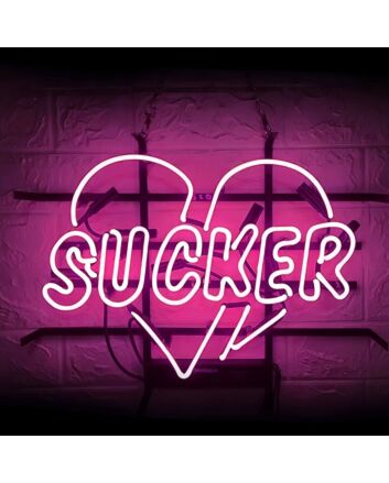 SUCKER Heart-shaped Fun Iron Frame Neon Sign