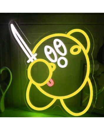 Kirby with a Katana Sword LED Neon Light