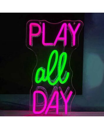 Play All Day Game Neon Sign