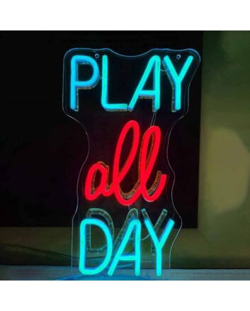 Play All Day Game Neon Sign