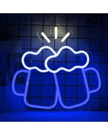 Cheers with Beer Glasses Bar Neon Sign