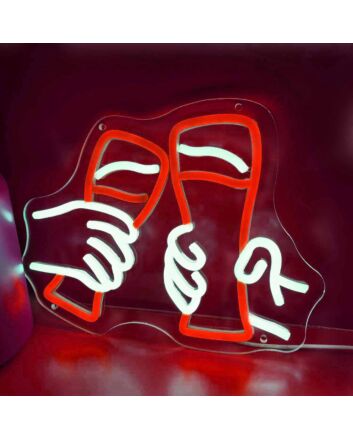 Large Beer Mug Toasting Bar Neon Sign