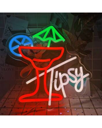 Customize Tipsy Cocktail Time Neon Sign