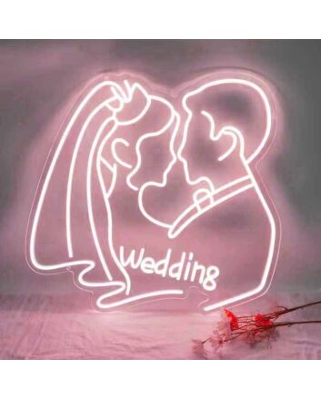 Customize Abstract Kissing Couple Wedding Neon Sign