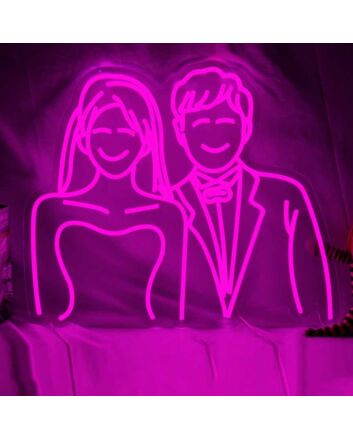 Abstract Couple Wedding Neon Sign