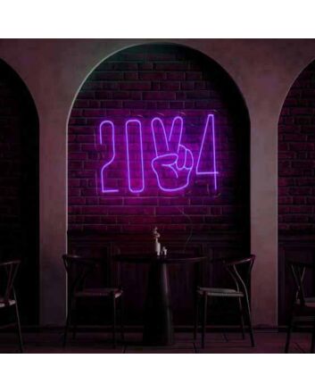 2024 Victory Pose Vibrant Neon Sign