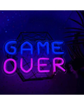 GAME OVER Retro Gaming Room Neon Sign