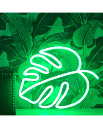 Monstera Leaf Neon Sign for Tropical and Plant Lovers