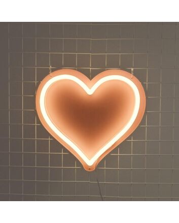 Ombre Blush Heart Neon Sign for Romantic and Loving Spaces