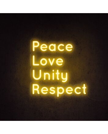 Peace Love Unity Respect Plur Neon Sign for Positive and Peaceful Spaces