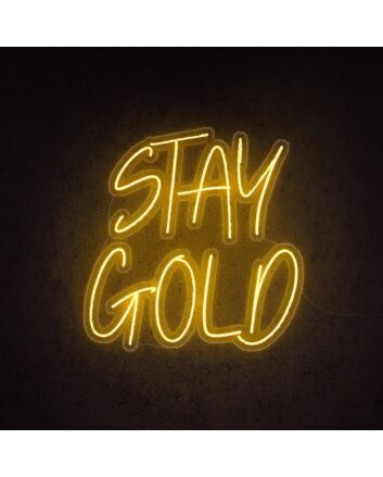 Stay Gold Neon Sign for Inspirational and Positive Decor