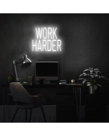 Work Harder Neon Sign for Motivational and Inspirational Spaces