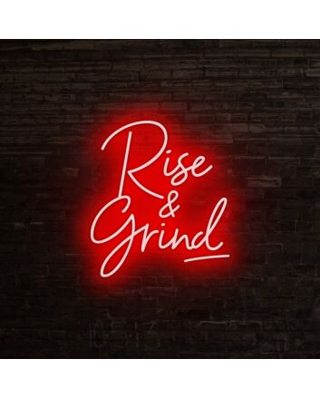 Rise N Grind Neon Sign for Motivational and Inspirational Spaces