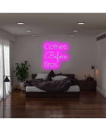 Clothes Before Bros Neon Sign for Fun and Playful Decor