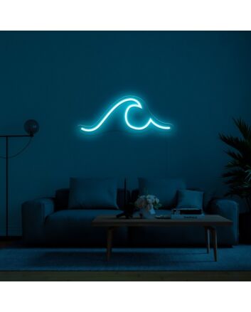 Wave Neon Sign for Ocean Lovers and Relaxing Spaces