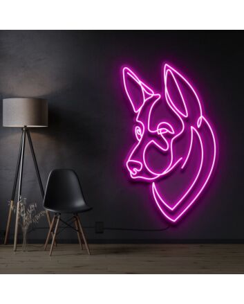 German Shepherd Neon Sign for Dog Lovers and Pet Spaces