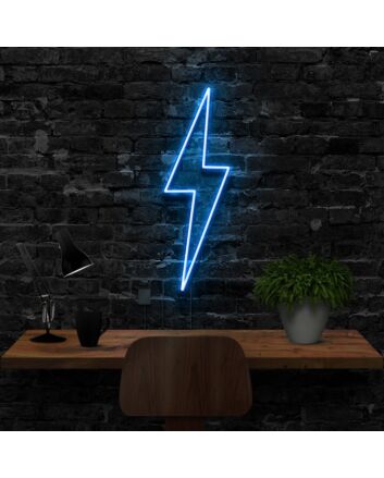 Lightning Bolt Neon Sign for Dynamic and Energetic Spaces