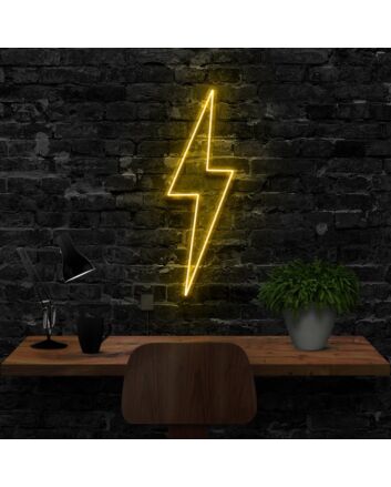 Lightning Bolt Neon Sign for Dynamic and Energetic Spaces