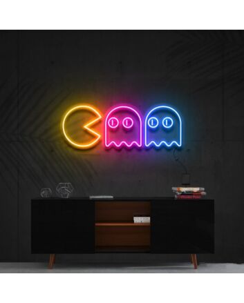Chasing Ghosts Multicolour Neon Sign for Fun and Playful Spaces