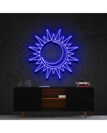 Sun Moon Neon Sign for Peaceful and Relaxing Spaces