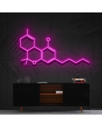 Thc Molecule Neon Sign for Science and Cannabis Enthusiasts