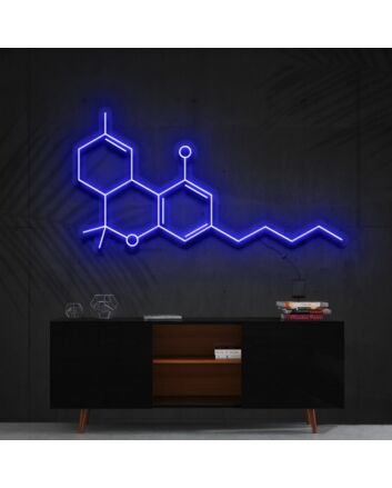 Thc Molecule Neon Sign for Science and Cannabis Enthusiasts