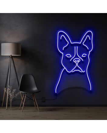 French Bulldog Line Art Neon Sign for Dog Lovers and Artistic Decor