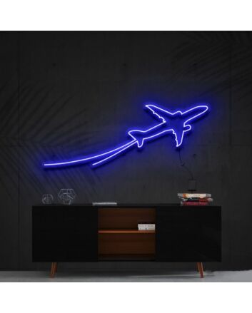 Airplane Take Off Neon Sign for Travel Enthusiasts