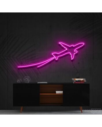 Airplane Take Off Neon Sign for Travel Enthusiasts