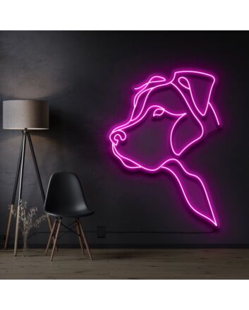 Long Eared Pitbull Neon Sign for Dog Lovers and Pet Spaces
