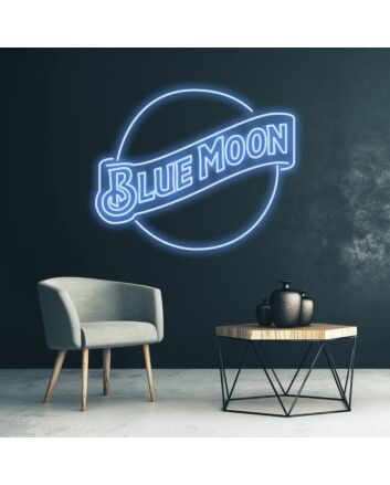 Blue Moons Neon Sign for Relaxing and Peaceful Spaces