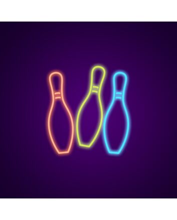 Bowling Pins Neon Sign for Bowling Alleys and Fun Spaces