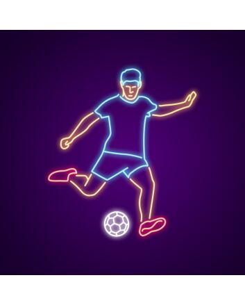 Soccer Player Neon Sign for Sports Lovers and Enthusiasts