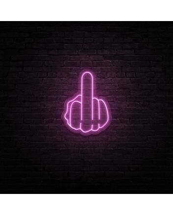 Middle Finger Neon Sign for Edgy and Bold Spaces