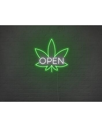 Weed Open Neon Sign for Cannabis Shops