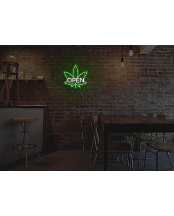 Weed Open Neon Sign for Cannabis Shops