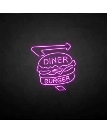 Diner Burger&#39; neon sign